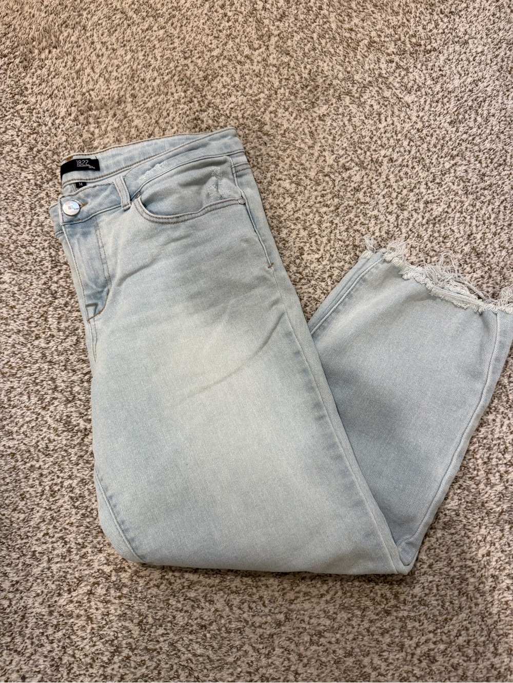 1822 denim light wash denim jeans with stretch sz 14